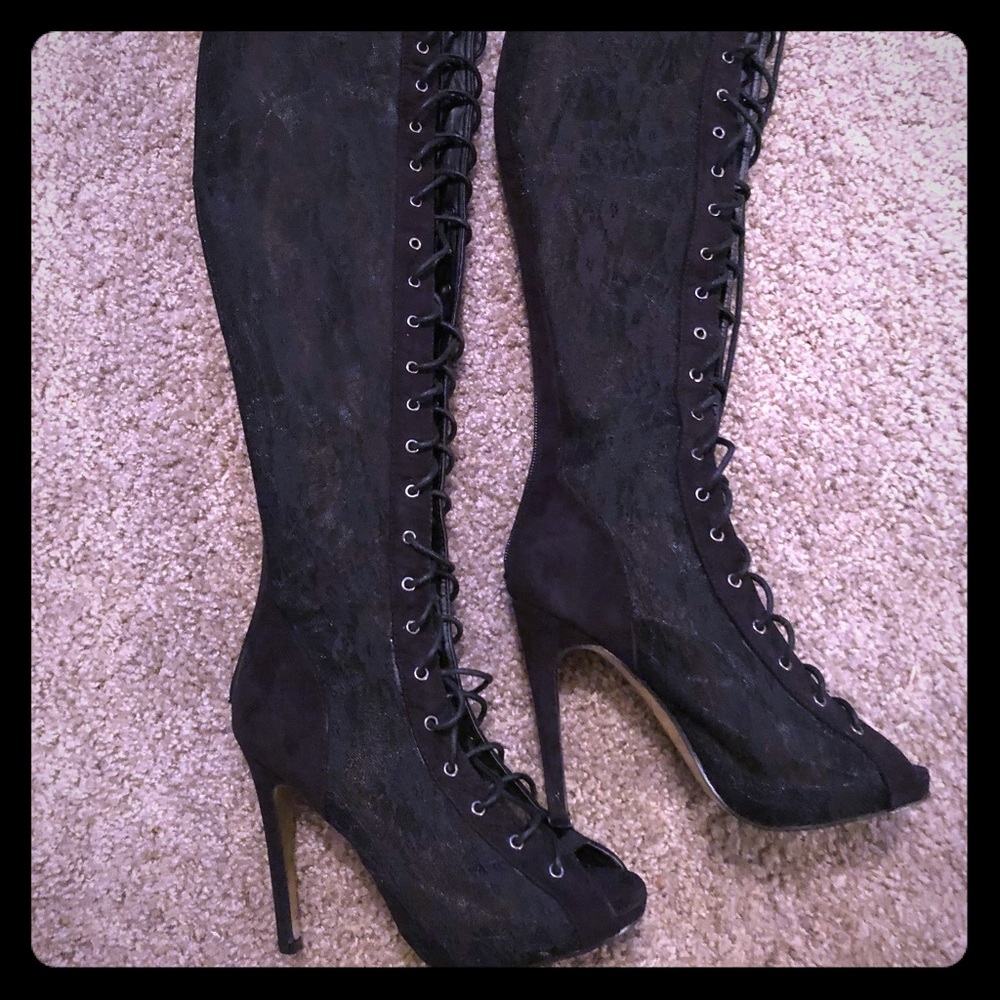 Over the Knee Thigh High Lace Boots